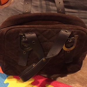Brown suede ugg purse